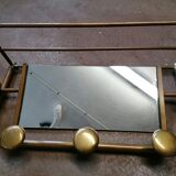 Brass art deco bistro patère with mirror