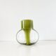 Vase en verre soufflé et opaline vert vintage 1960