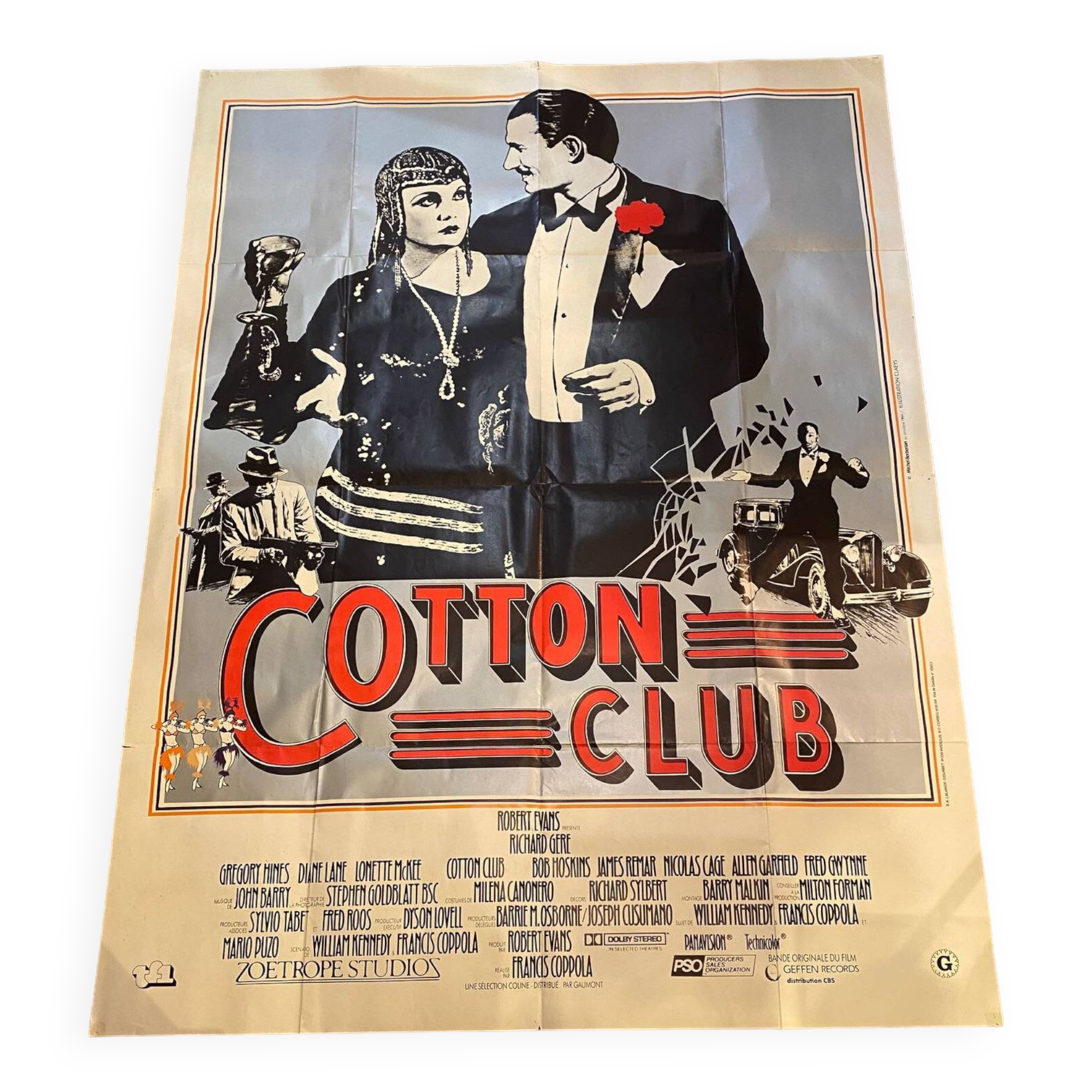 Authentic cotton club cinema poster francis coppola with richard gere