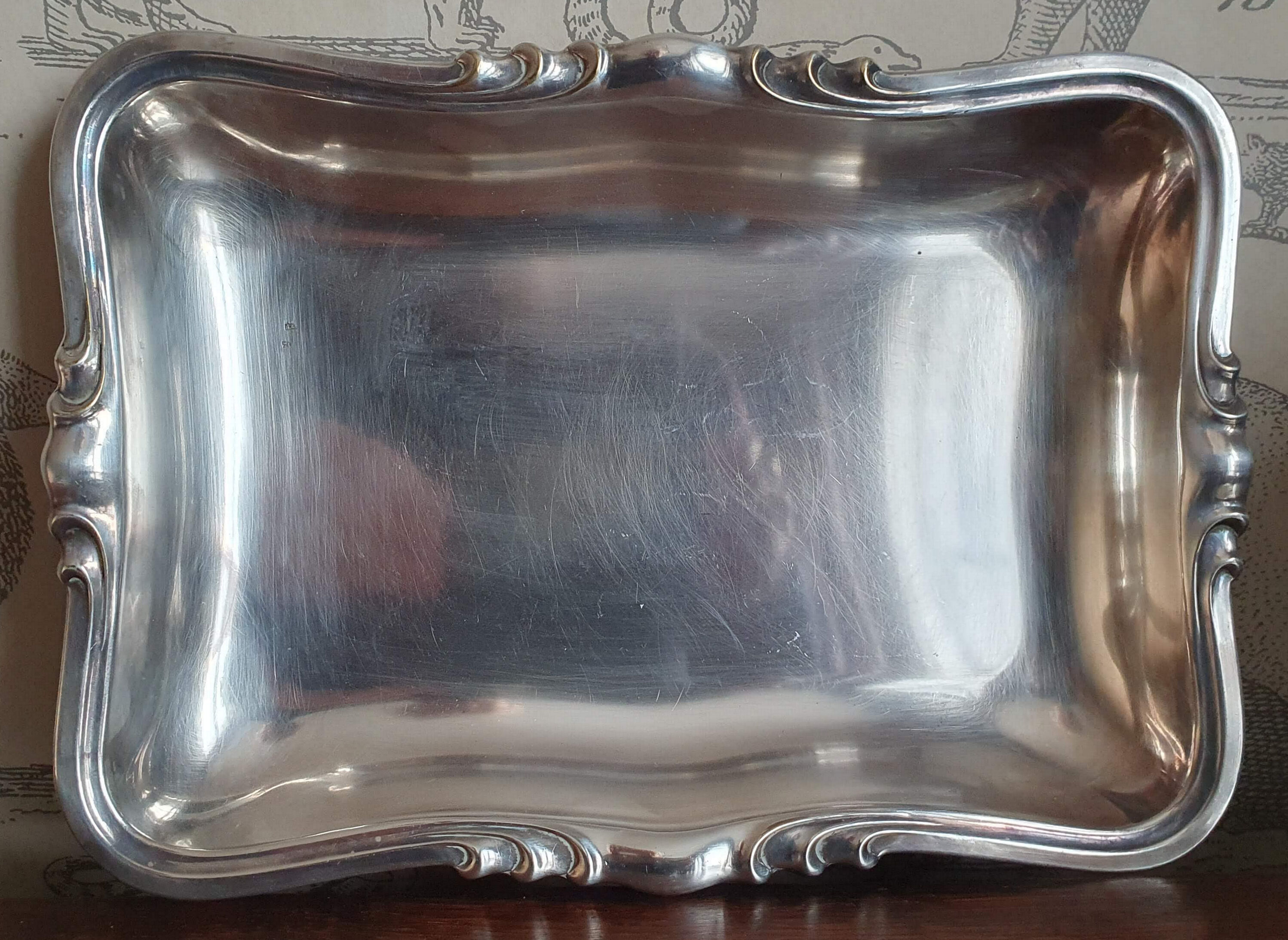 Silver metal dish