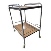 Vintage chrome bar cart/rolling table/tea trolley