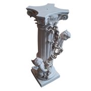 Elegante Colonna con Angeli in Ceramica – Stile Neo-Barocco (Anni '80)