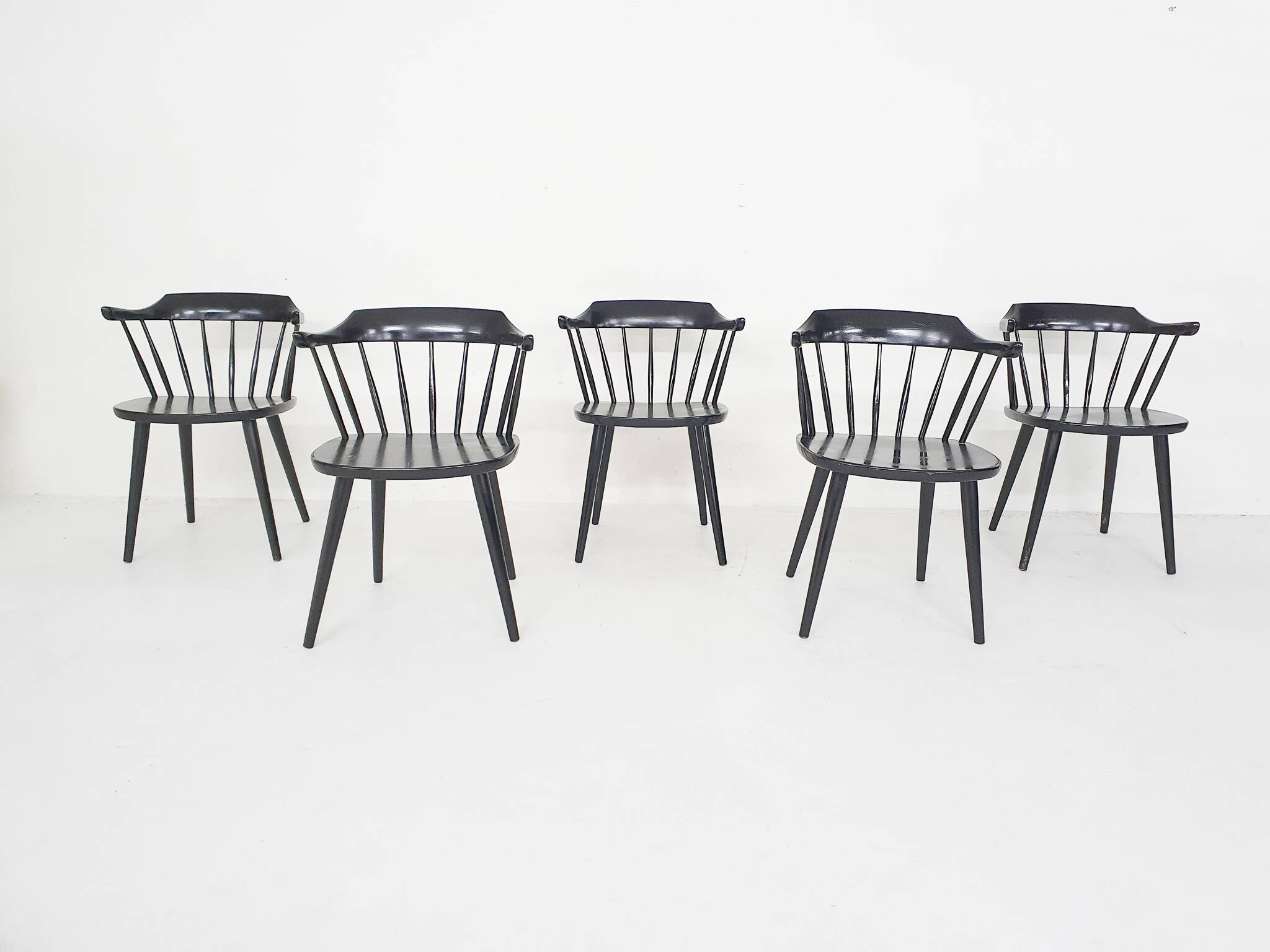 Set of five Yngve Ekstrom for Pastoe FH01 dining room chairs, The Netherlands 1960's