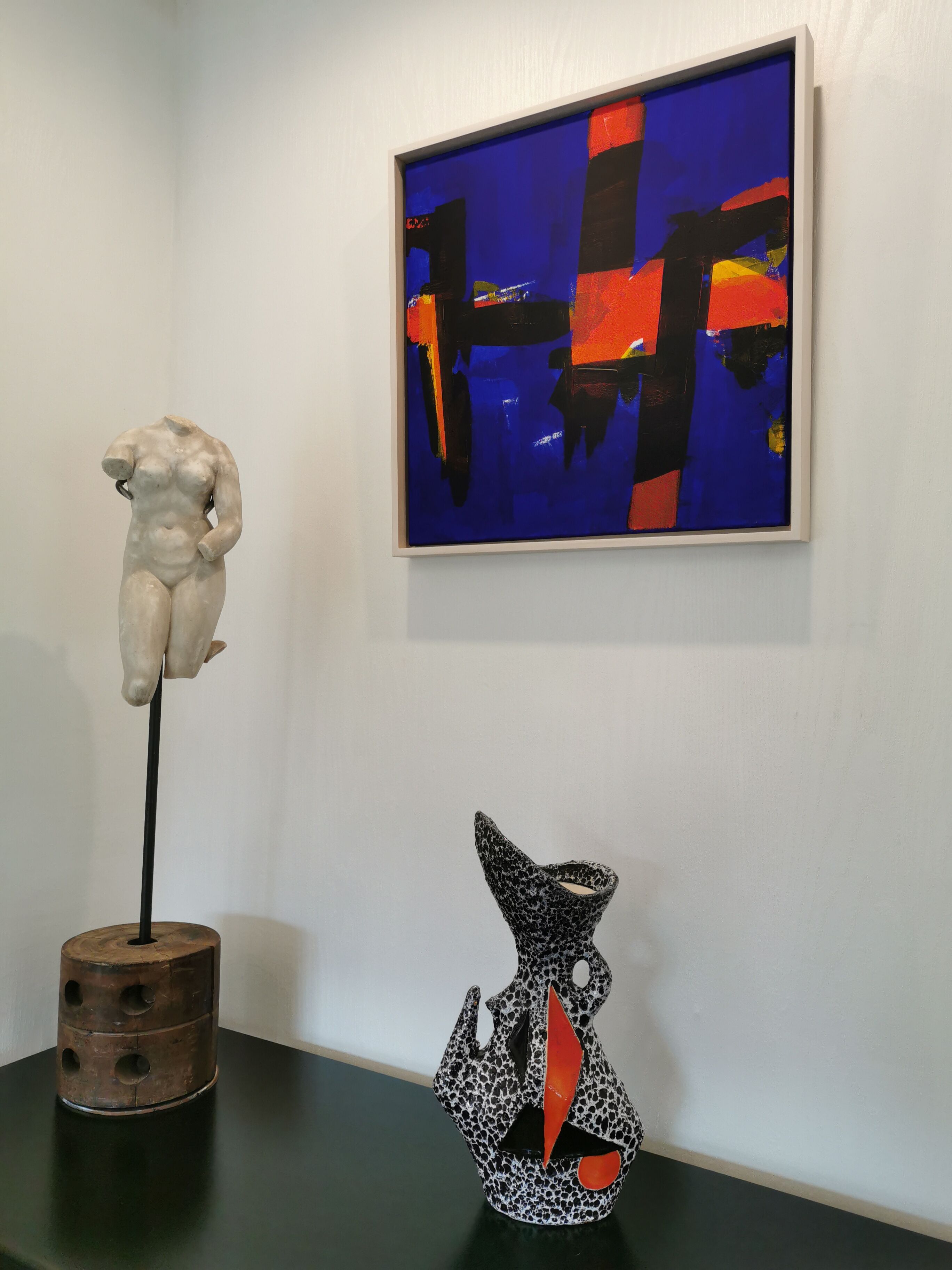 Geometric vase signed Le Vaucour for Vallauris