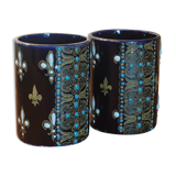 Pair of ancient enamelled ceramic pyrogens