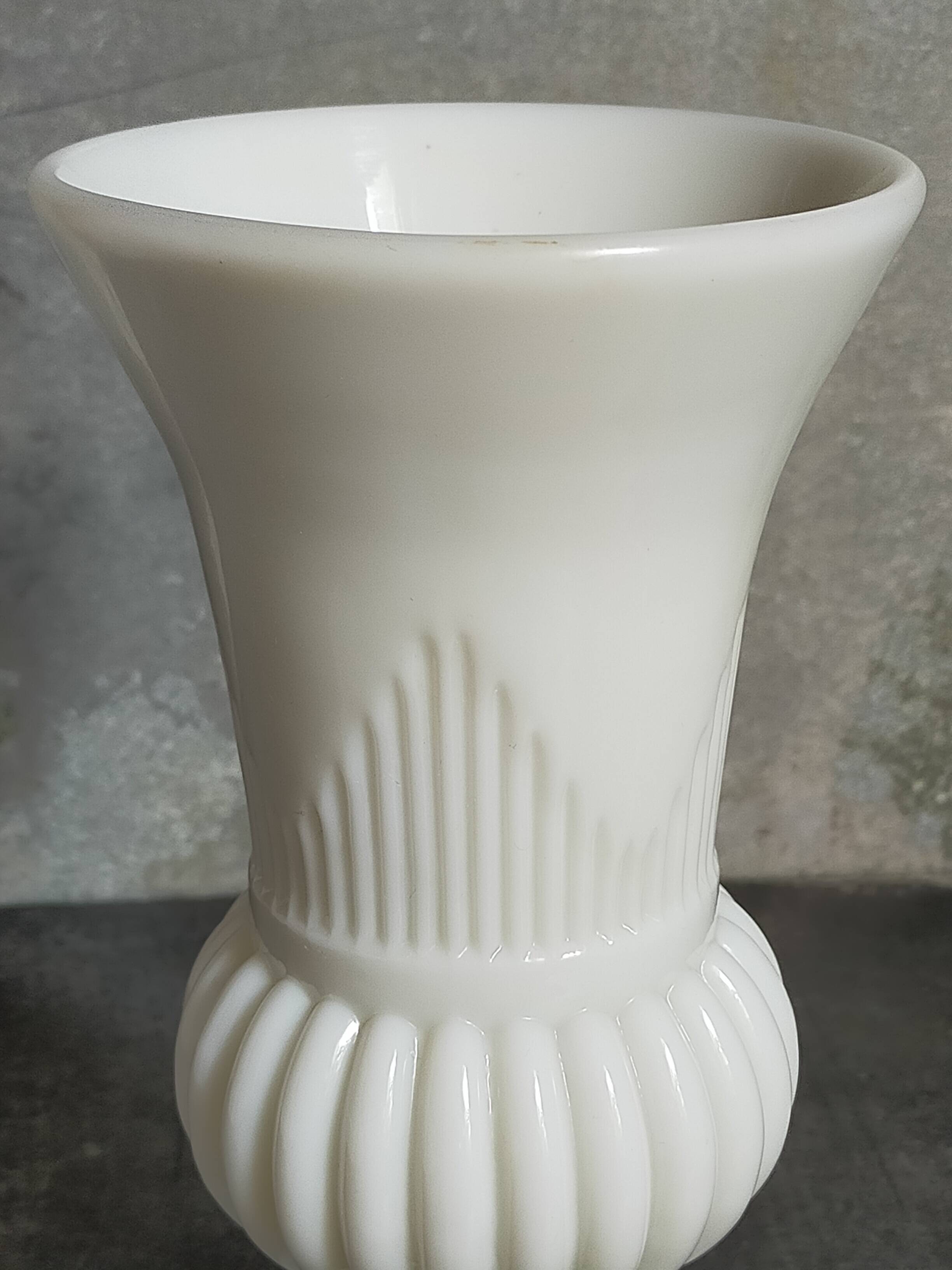 Antique milk glass baluster vase early 20th century