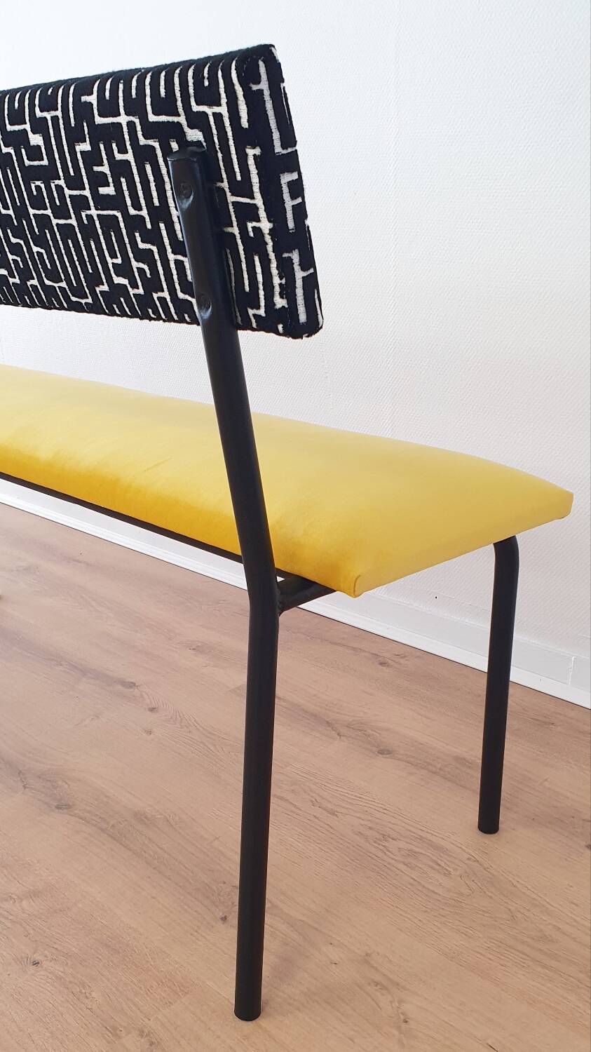 Banc vintage tapissé