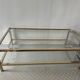 Grande table basse vintage verre et laiton – années 1960-1970