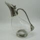 Decanter carafe glass and silver metal duck shape