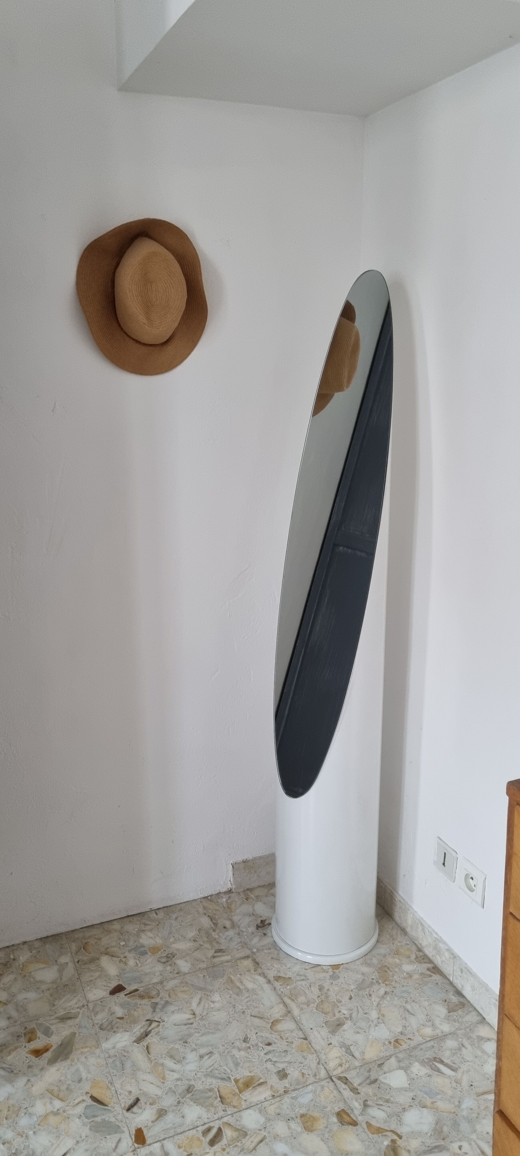 White lipstick psyche mirror