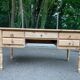 Scandinavian cocktail desk renovated in solid wood from the 90s.