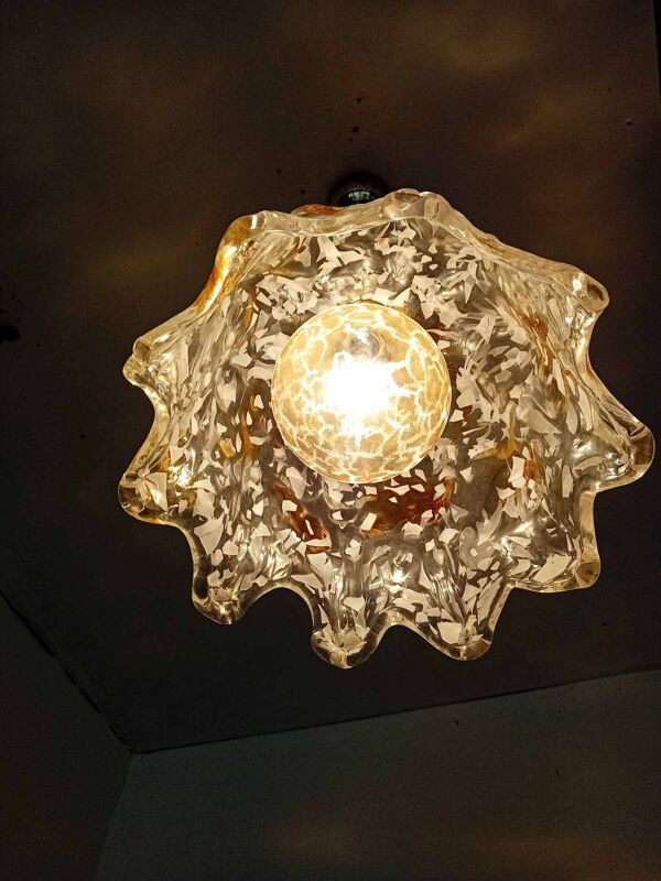 Suspension cloche en verre années 70's