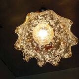 70's glass bell pendant light