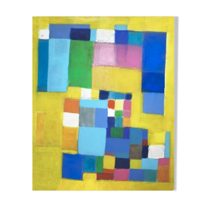 Tableau abstrait jaune