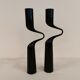 Set of two black design candlesticks, designed by mikaela dörfel for menu, denmark.