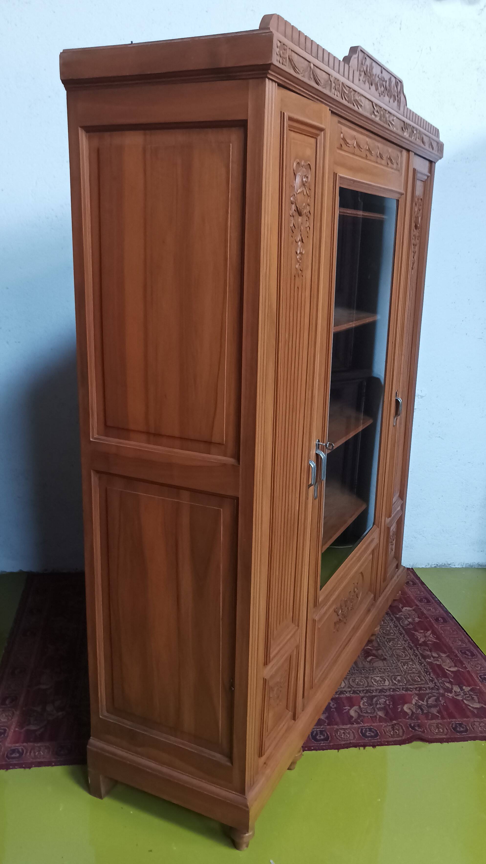 Art Deco walnut bookcase