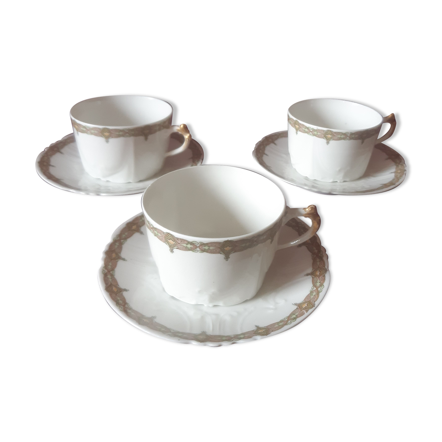 3 Limoges porcelain cups