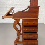 20th century Davenport desk with walnut piano top