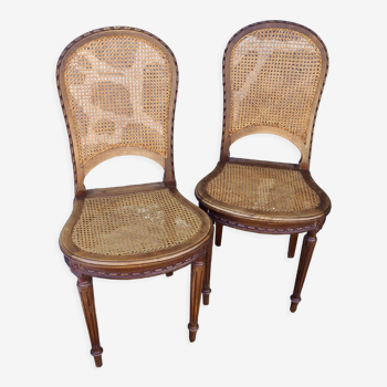 Pair of canes chairs