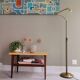 Adjustable swing arm modernist floor lamp