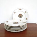 Set of 6 Limoges porcelain flat plates
