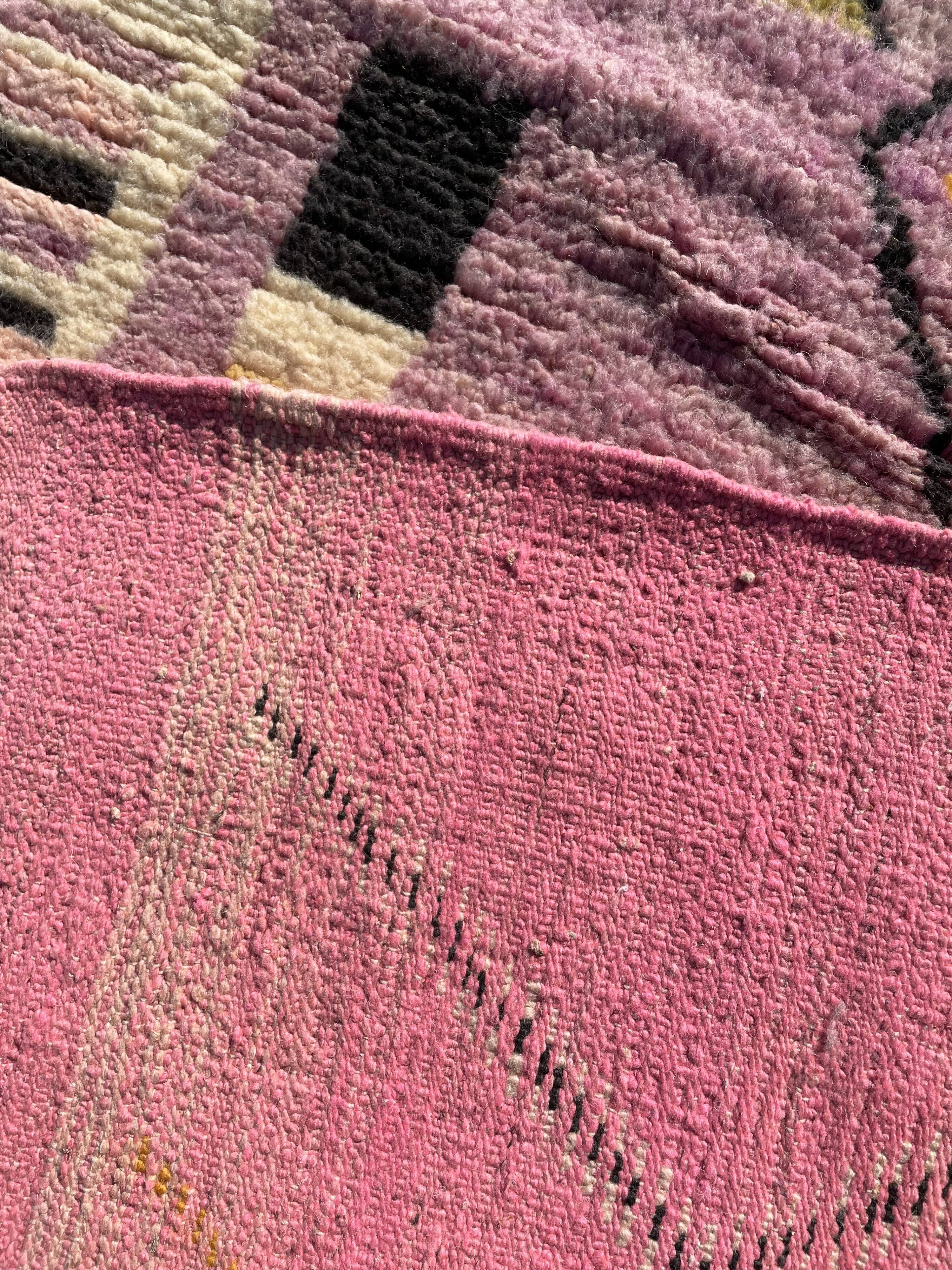 Berbere boujad pink carpet in wool