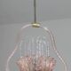Charming Pink and Transparent Murano Glass Chandelier by Barovier e Toso, 1950s