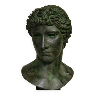 Bust Apollo greco roman magnificent patina ancient bronze