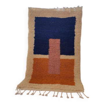Tapis en laine pure fait main traditionnelle à motifs colorés 1,5/3,5 m