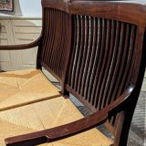 English mahogany straw bench