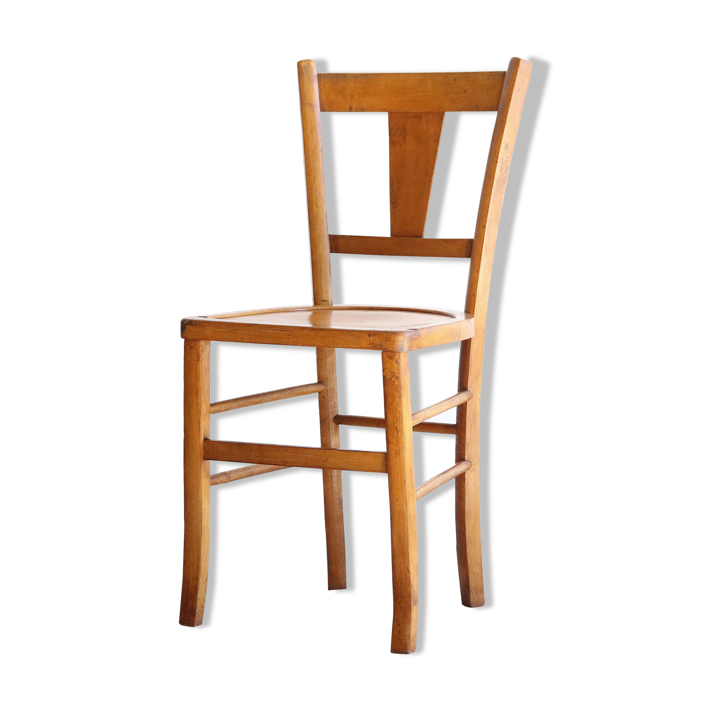 Bistro chair of the 50s in patinated wood