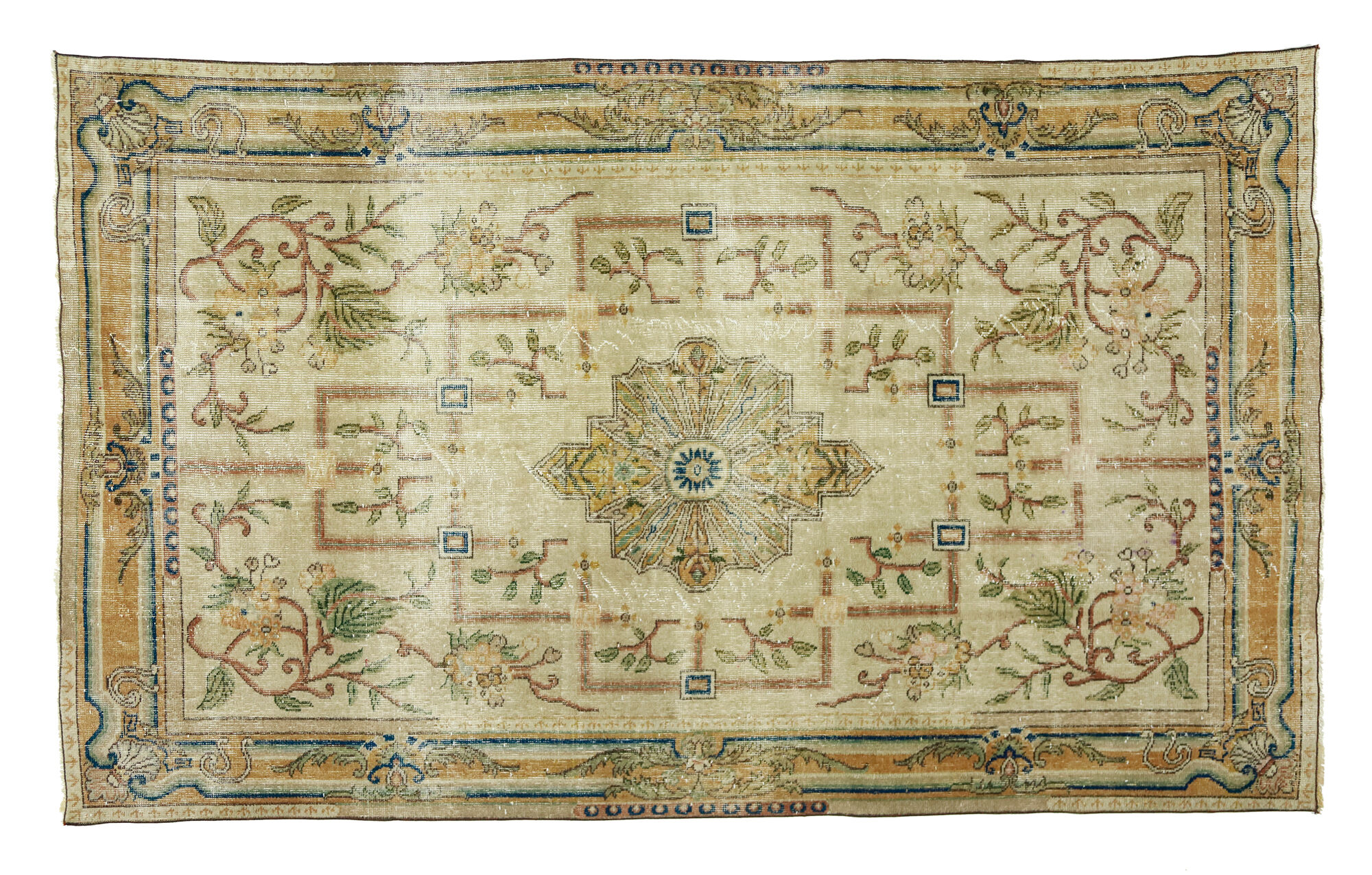 Anatolian handmade vintage rug 257 cm x 165 cm