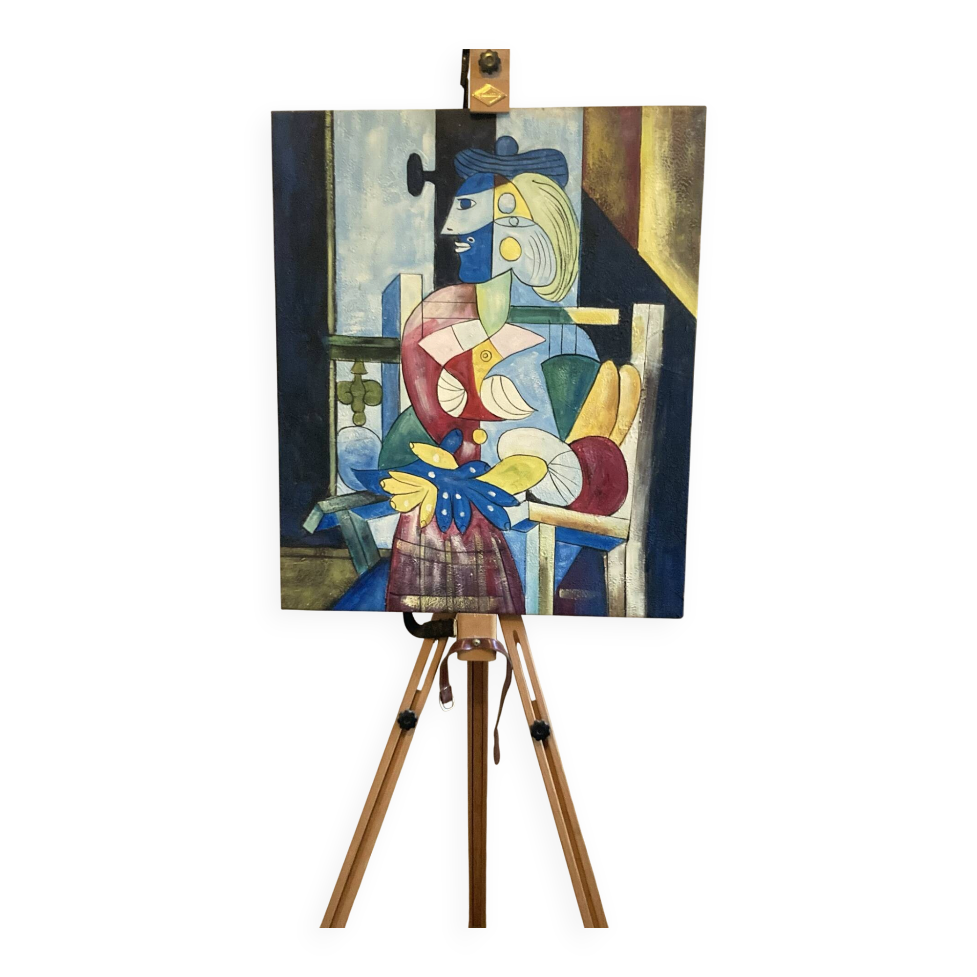Painting "The Sitting Woman" by Pablo Picasso painted in 1937.