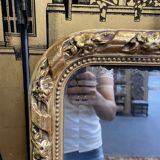 Napoleon III era mirror with gold leaf