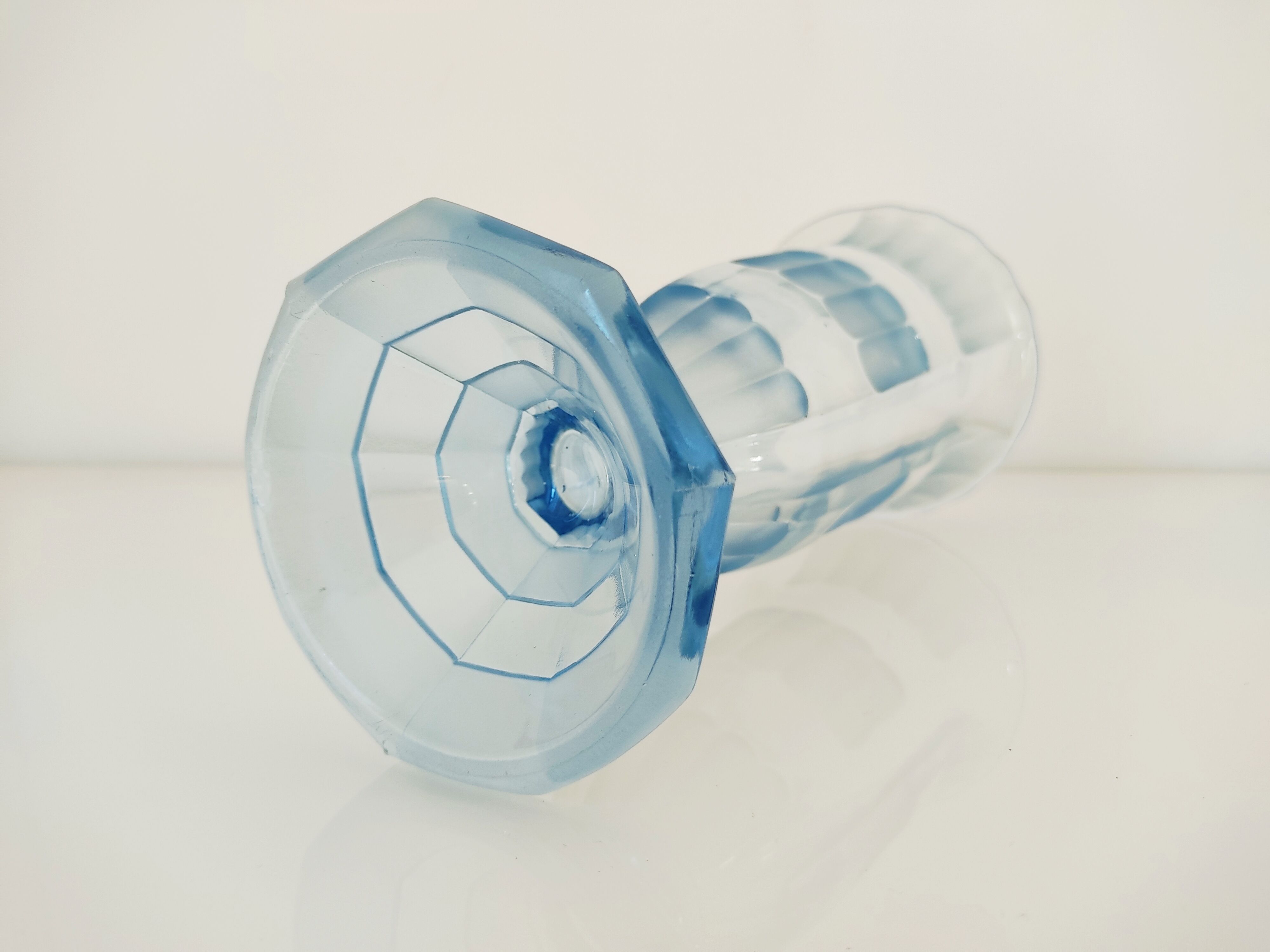 Art Deco vase blue glass