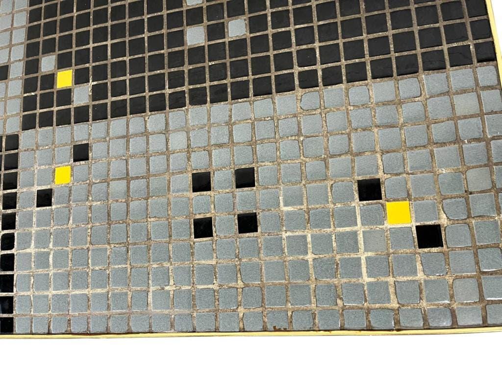 Table basse vintage mosaïque / table d'appoint / table à carreaux
