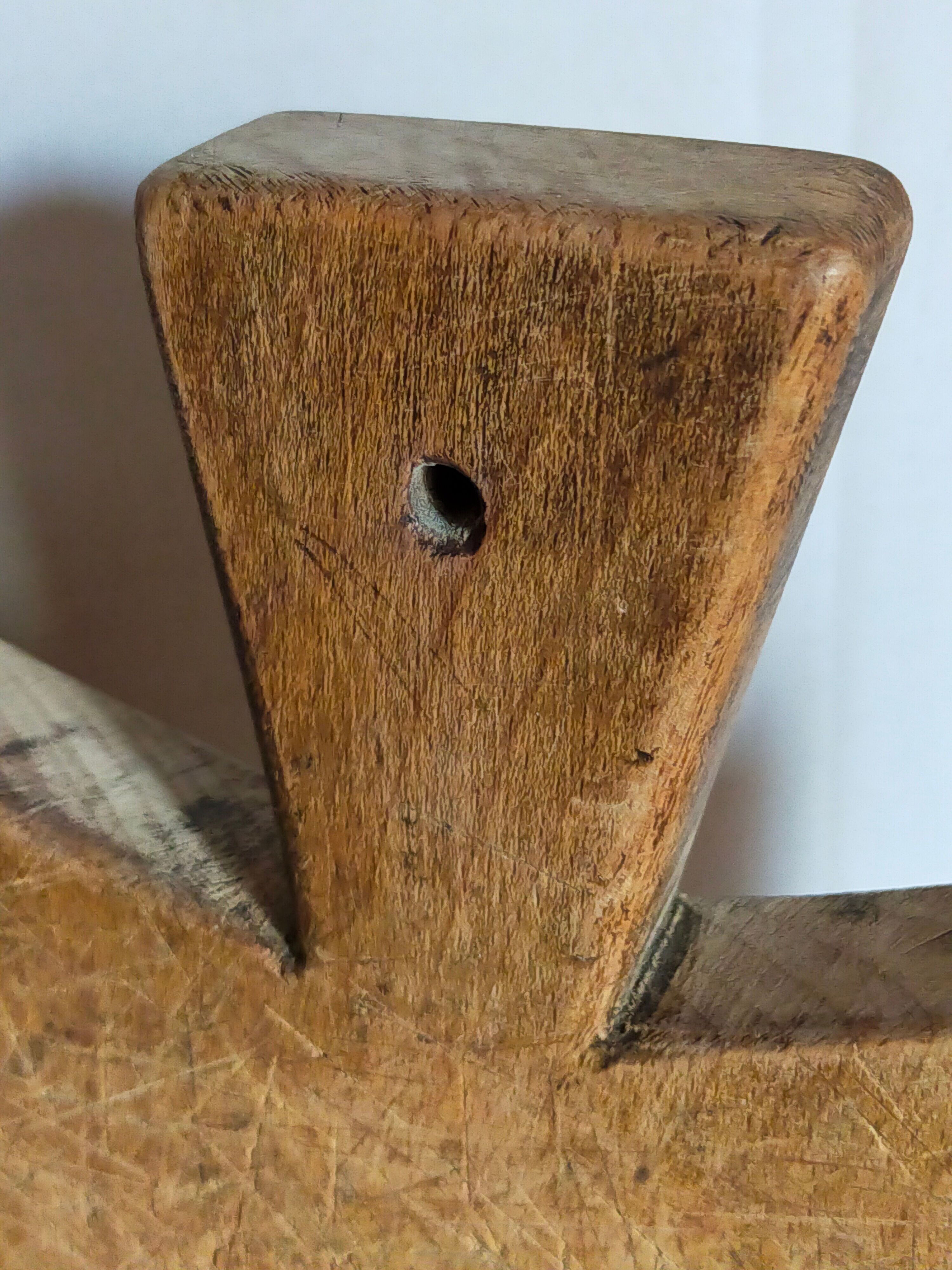 Cutting board in old solid wood