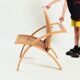Gijs Bakker folding lounge chair rattan webbing for Castelijn, 1970s