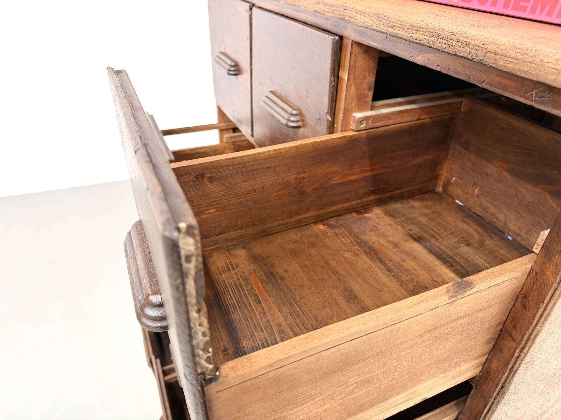 Meuble de métier ancien à 12 tiroirs, circa 1900
