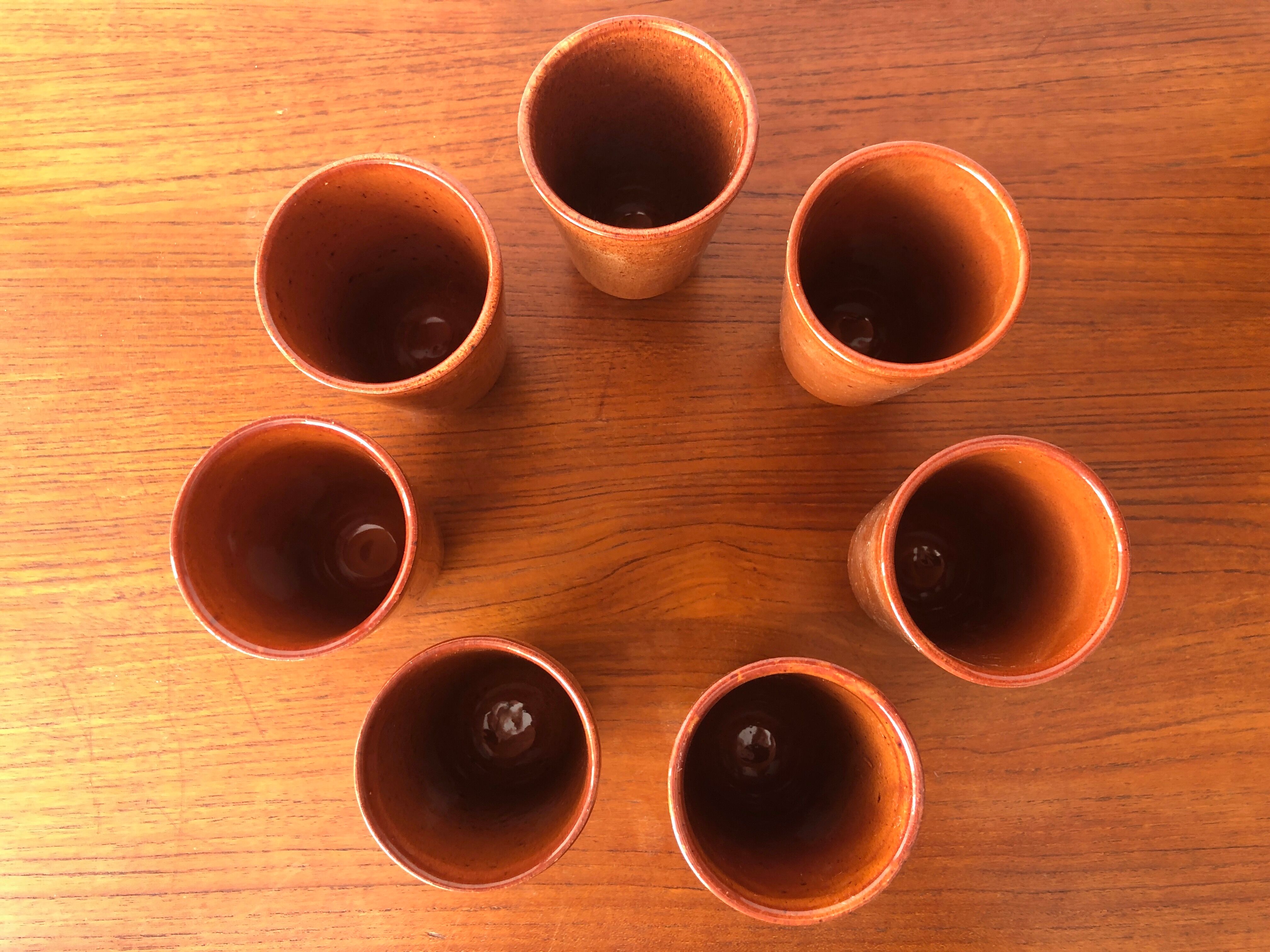 Digoin cups in glazed stoneware