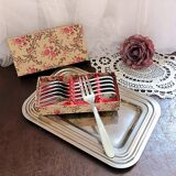 Box of 6 vintage dessert or cake forks