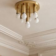 Mid-century ceiling light, brass by Solken Leuchten, 7 lamps.