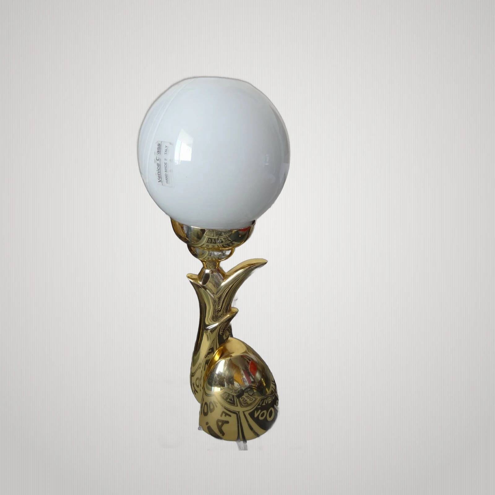 bronze lamp Italy Murano Venini?
