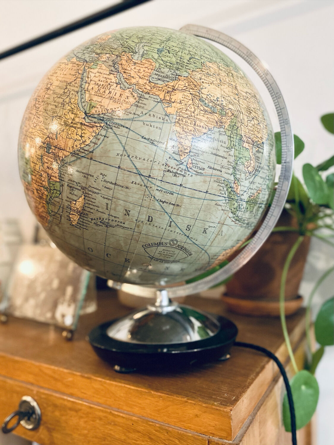 Illuminated terrestrial globe Columbus, Sweden, 1950s