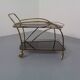 Mid-Century French Brass & Glass Serving Bar Cart, 1960s