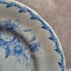 Assiette ancienne Gien Liserons – Décor oiseaux et fleurs bleu