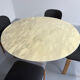 Veined marble round table with central base, Italian design from the 1970s.