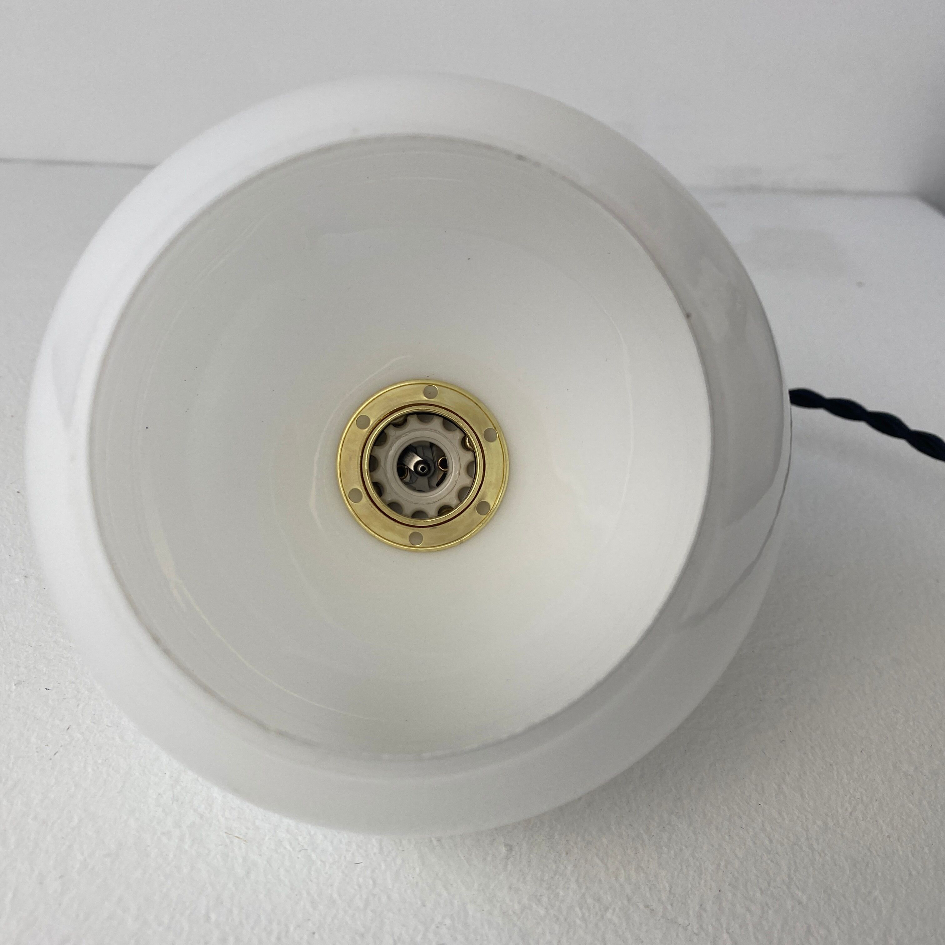 Pair of old opaline pendant lamps 10 cm vintage