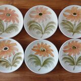 Lot 6 assiettes & 1 plat faience St Amand  annees 70