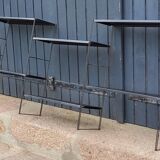 60s string wall shelf modular in black metal